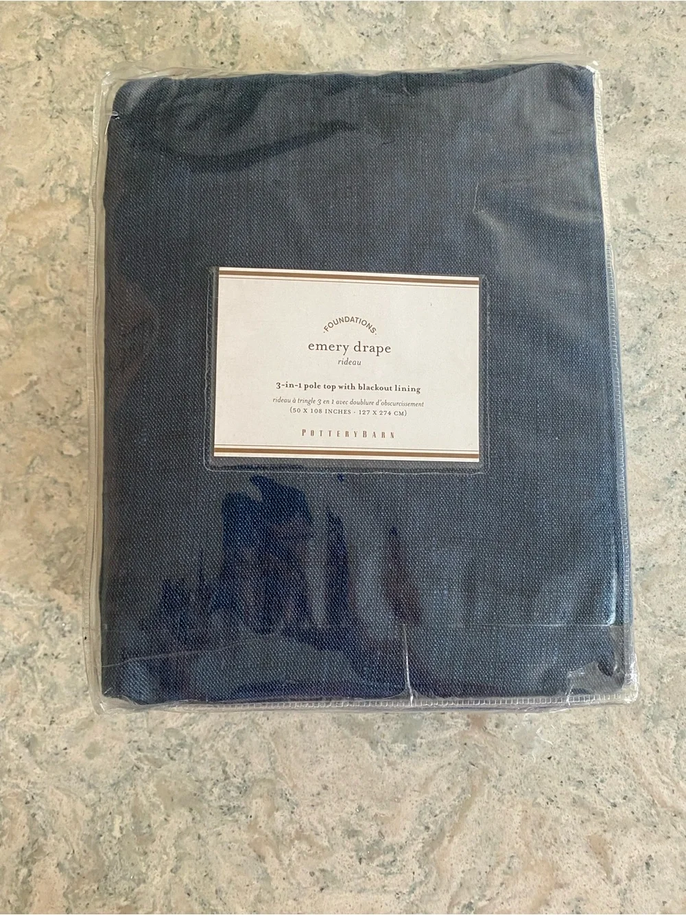 Pottery Barn Emery Navy Panel Blue